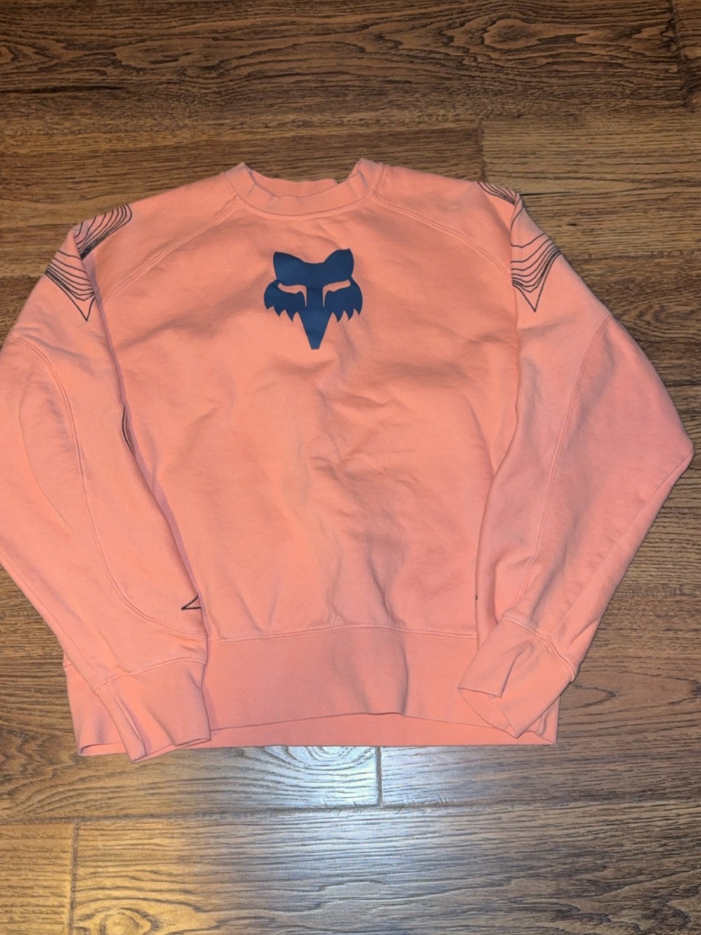 Fox coral Crewneck Sweatshirt with Navy Fox Head